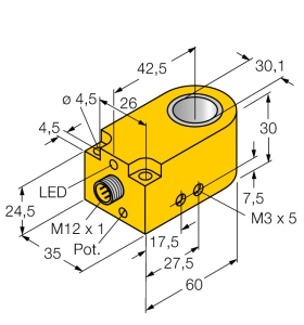 Индуктивный датчикКольцевой датчик - BI30R-W30-DAN6X-H1141 - 1404501 Turck