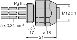 Аксессуары для полевых шинФланцевые соединители - FKDW4.54-0,5 - 8015777 Turck