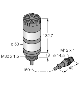 Светодиодный индикаторсигнальная колонна - TL50GRAQP - 3083229 Turck