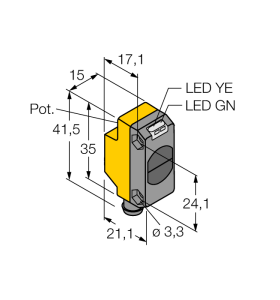 Фотоэлектрический датчикдиффузионный датчик - QS18VP6DBQ7 - 3066444 Turck