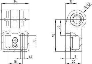 Schmersal. Hinge safety switch - adjustable hinge L