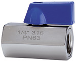 Riegler 103489 Миниатюрный шаровый кран, нержавеющая сталь 1.4401, IT/IT, G 1/4, DN 7 376.01-ES