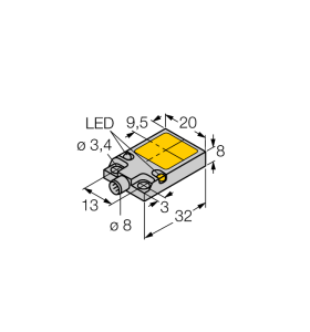 Индуктивный датчик - BI8U-Q08-AN6X2-V1131 - 1662008 Turck