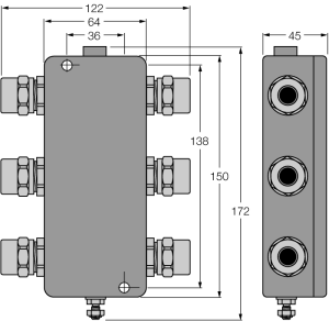 PROFIBUS-PAIP67 разветвительный модуль, 4-канальный - JBBS-48SC-T415B/EX - 6611417 Turck