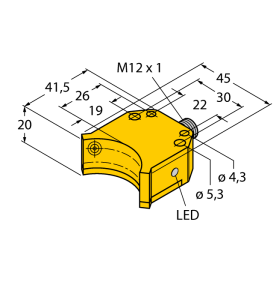 ИндуктивныйСдвоенный датчик для приводов вращения - NI4-DS20-2Y1X2-H1140 - 1050001 Turck
