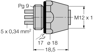 Аксессуары для полевых шинФланцевые соединители - FKW5L - 8016718 Turck
