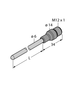 Детектирование температурыПроба - TP-206A-CF-H1141-L1000 - 9910493 Turck 