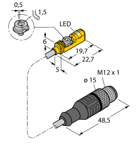 Датчик магнитного поляCompact design for small hydraulic cylinders - BIM-UNTK-AP7X-0,3-RS4 - 4686021 Turck