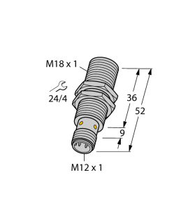 Индуктивный датчикдля пищевой промышленности - BI8U-EM18WD-AN6X-H1141 - 1634839 Turck