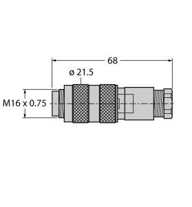 Круглый разъем M16 x 0,75Вилка, прямая, под индивидуальные характеристики - BS16-0 Turck 