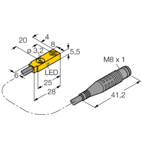 Индуктивный датчик - BI2-Q5,5-AP6X-0,3-PSG3M - 1613007 Turck