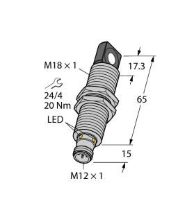 Ультразвуковой датчикдиффузионный датчик - RU40U-M18MS-UP8X2-H1151 Turck 
