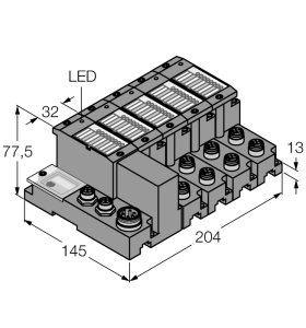 Программируемый комплект для PROFIBUS-DP в IP67 - TI-BL67-PG-DP-8 - 1545064 Turck 