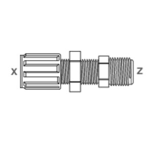 Panel mount adapter with flare connection and NPT male thread GEMU FCPM 