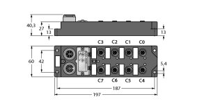 Модуль ввода/вывода I/O Module для DeviceNet8 цифровых pnp-входа - FDNL-S0800-T - 6603336 Turck 